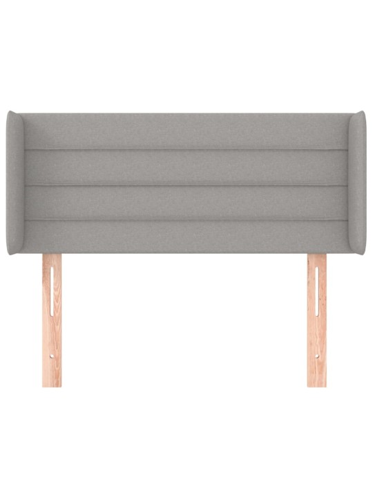 Čelo postele typu ušák světle šedé 93x16x78/88 cm textil
