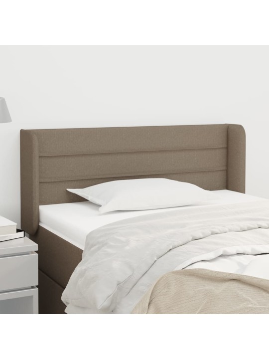 Čelo postele typu ušák taupe 93 x 16 x 78/88 cm textil