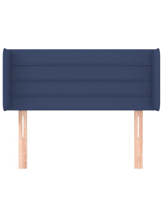 Čelo postele typu ušák modré 93 x 16 x 78/88 cm textil