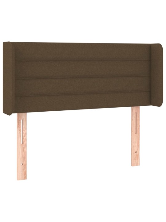 Čelo postele typu ušák tmavě hnědé 103x16x78/88 cm textil