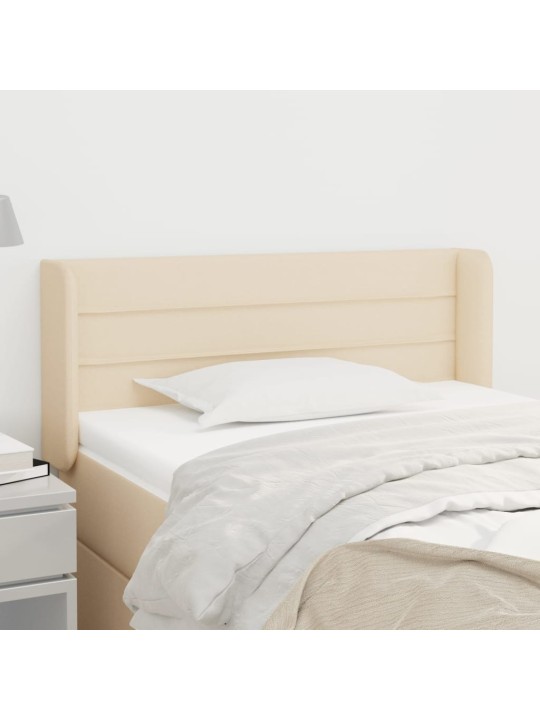 Čelo postele typu ušák krémové 103 x 16 x 78/88 cm textil