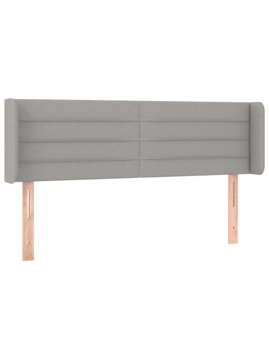 Čelo postele typu ušák světle šedé 147x16x78/88 cm textil