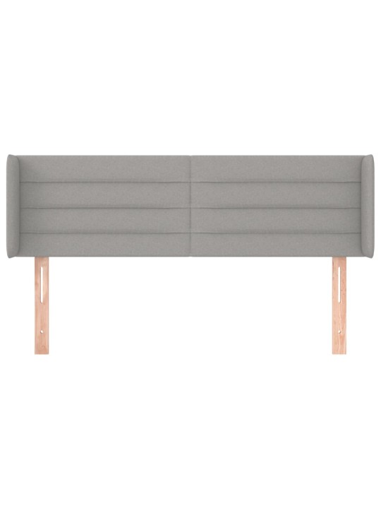 Čelo postele typu ušák světle šedé 147x16x78/88 cm textil