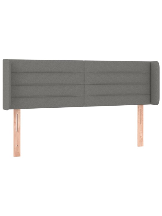 Čelo postele typu ušák tmavě šedé 147x16x78/88 cm textil