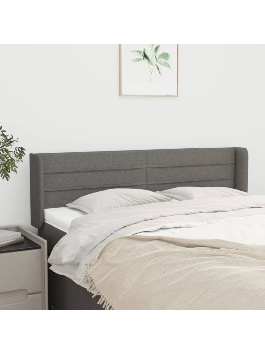 Čelo postele typu ušák tmavě šedé 147x16x78/88 cm textil