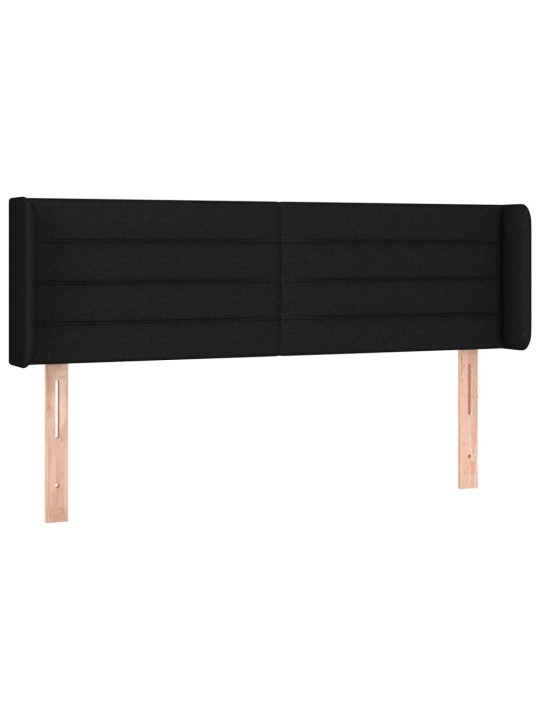 Čelo postele typu ušák černé 147x16x78/88 cm textil