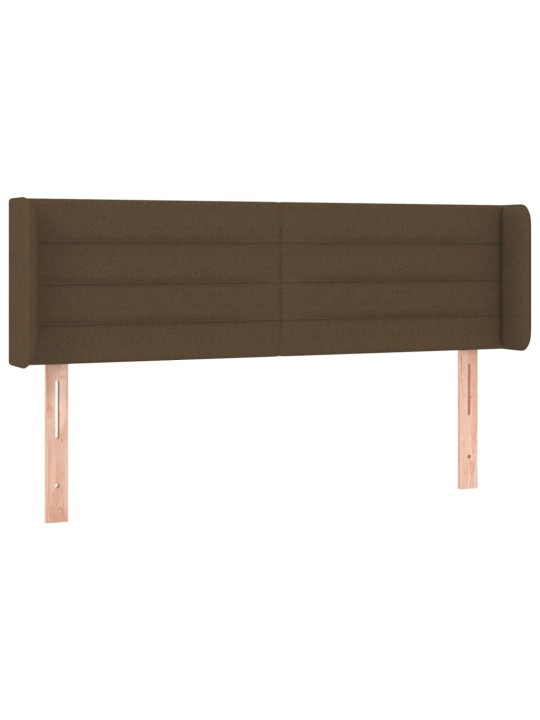 Čelo postele typu ušák tmavě hnědé 147x16x78/88 cm textil