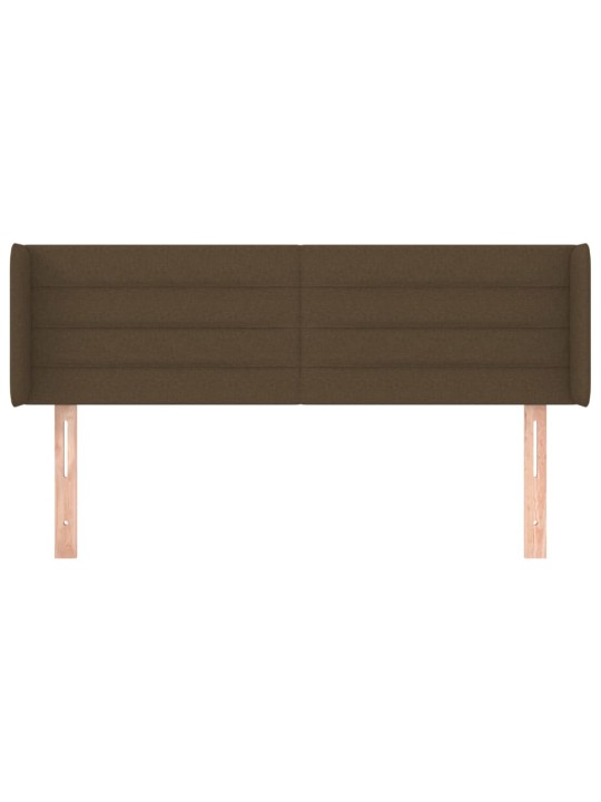 Čelo postele typu ušák tmavě hnědé 147x16x78/88 cm textil