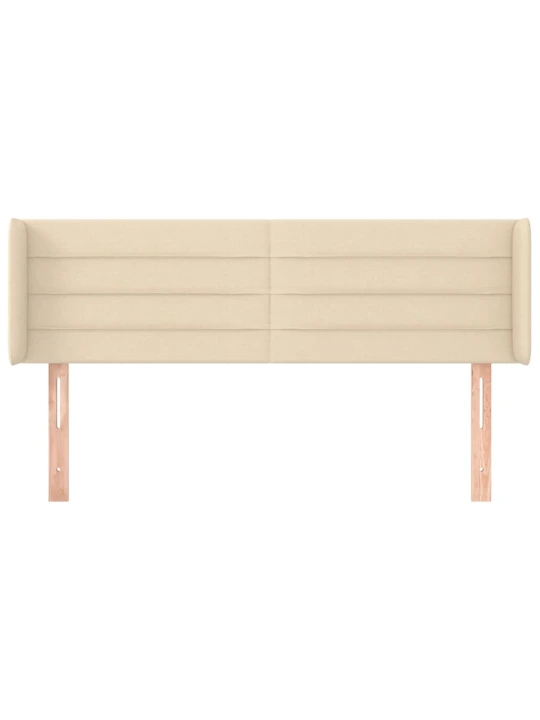 Čelo postele typu ušák krémové 147 x 16 x 78/88 cm textil