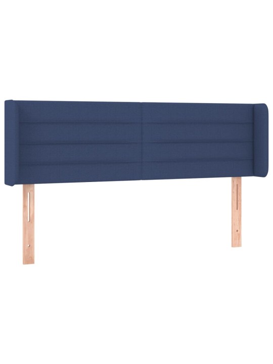 Čelo postele typu ušák modré 147 x 16 x 78/88 cm textil