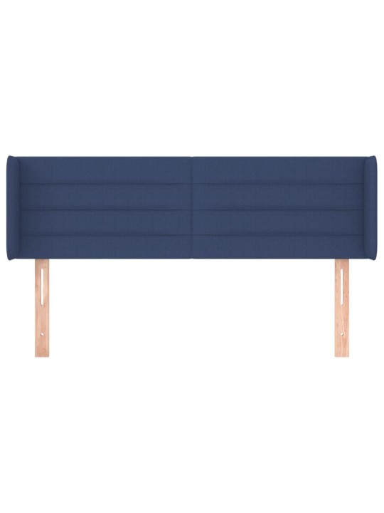Čelo postele typu ušák modré 147 x 16 x 78/88 cm textil