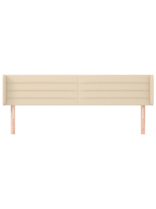 Čelo postele typu ušák krémové 163 x 16 x 78/88 cm textil