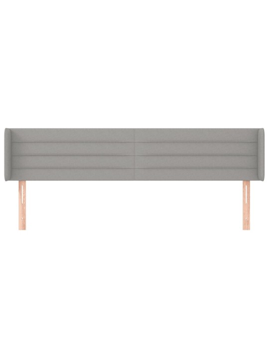 Čelo postele typu ušák světle šedé 183x16x78/88 cm textil