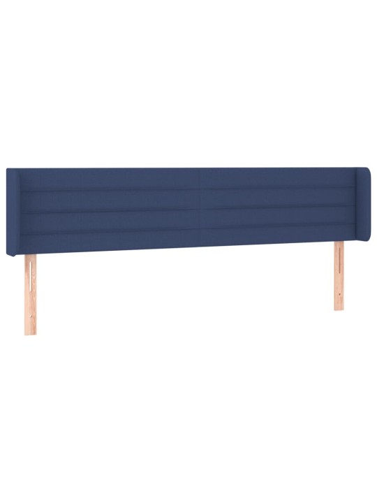 Čelo postele typu ušák modré 183x16x78/88 cm textil