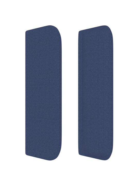 Čelo postele typu ušák modré 183x16x78/88 cm textil