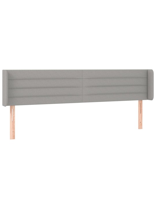Čelo postele typu ušák světle šedé 203x16x78/88 cm textil