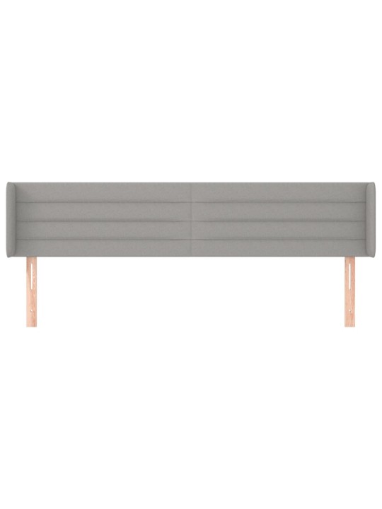 Čelo postele typu ušák světle šedé 203x16x78/88 cm textil