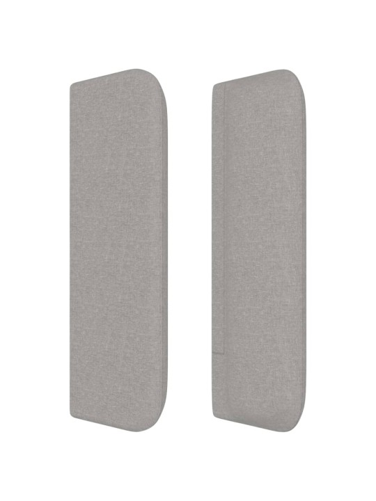 Čelo postele typu ušák světle šedé 203x16x78/88 cm textil