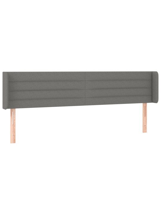 Čelo postele typu ušák tmavě šedé 203x16x78/88 cm textil