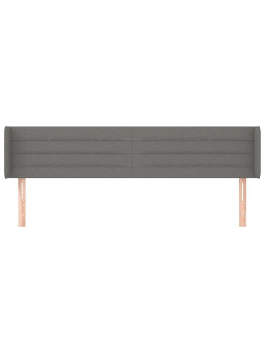 Čelo postele typu ušák tmavě šedé 203x16x78/88 cm textil