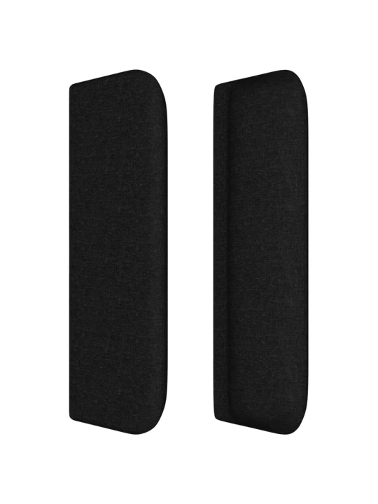 Čelo postele typu ušák černé 203 x 16 x 78/88 cm textil