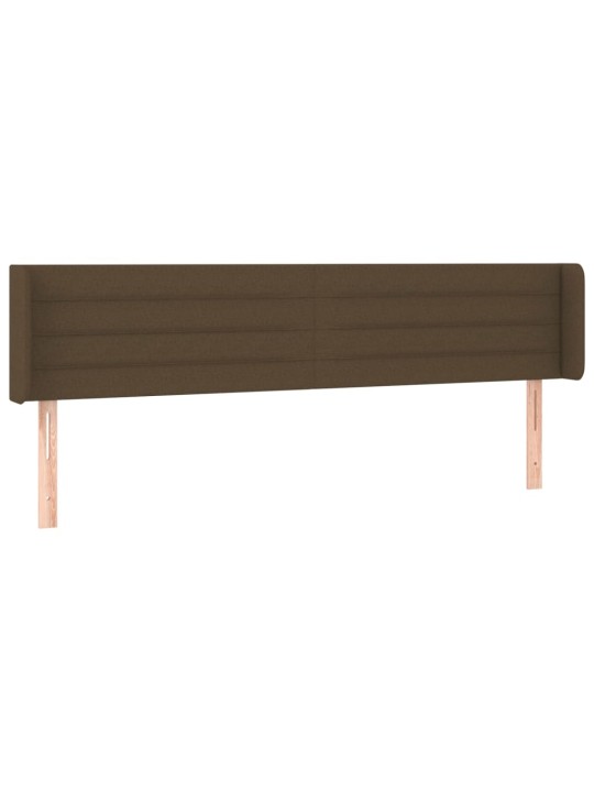 Čelo postele typu ušák tmavě hnědé 203x16x78/88 cm textil