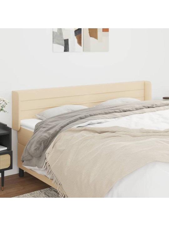 Čelo postele typu ušák krémové 203 x 16 x 78/88 cm textil