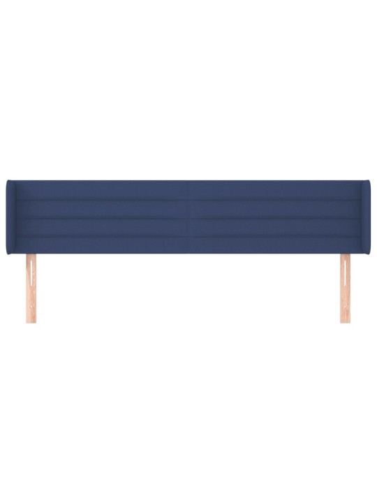 Čelo postele typu ušák modré 203 x 16 x 78/88 cm textil