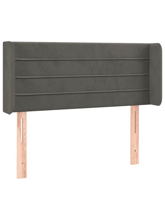 Čelo postele typu ušák tmavě šedé 83x16x78/88 cm samet
