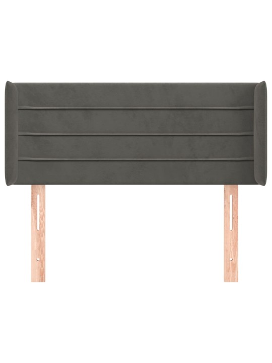 Čelo postele typu ušák tmavě šedé 83x16x78/88 cm samet