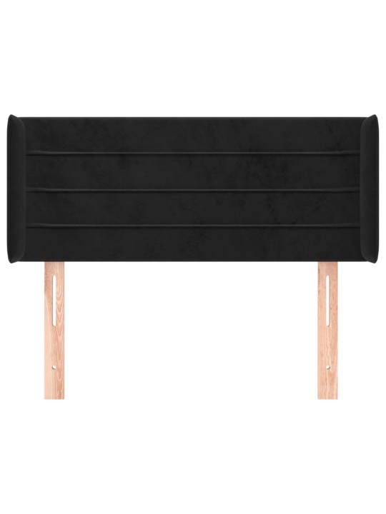Čelo postele typu ušák černé 83 x 16 x 78/88 cm samet
