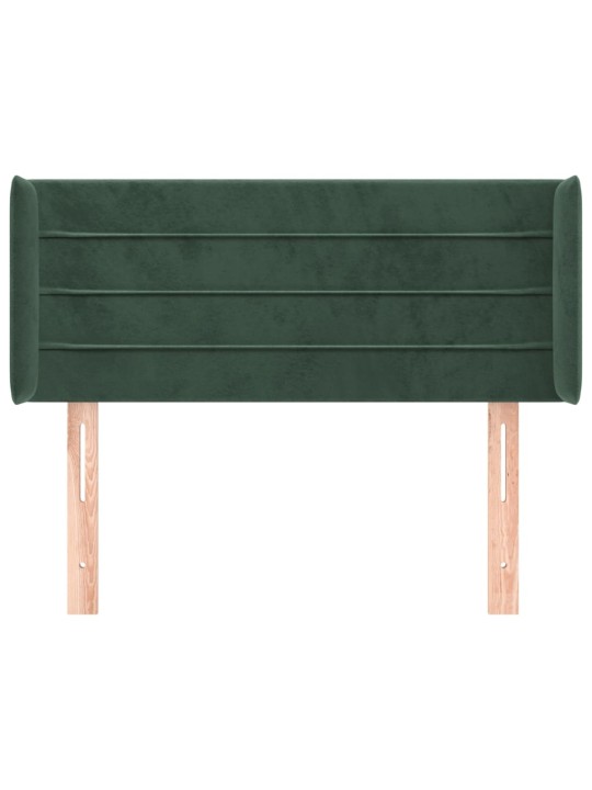 Čelo postele typu ušák tmavě zelená 83x16x78/88 cm samet