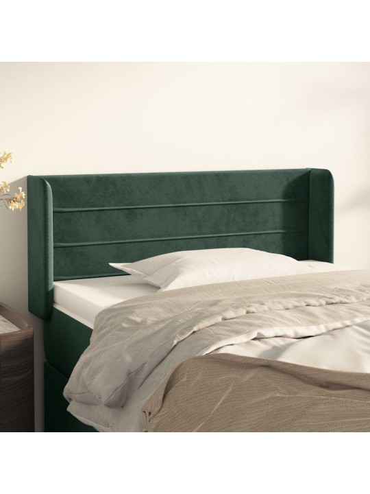 Čelo postele typu ušák tmavě zelená 83x16x78/88 cm samet