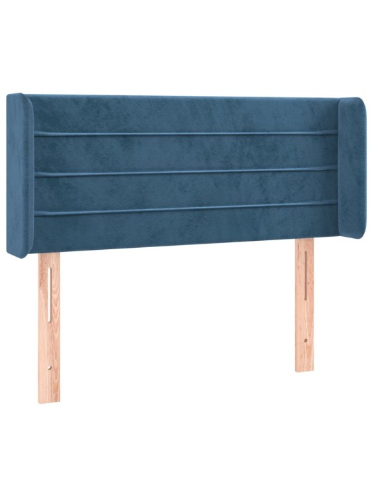 Čelo postele typu ušák tmavě modrá 83 x 16 x 78/88 cm samet