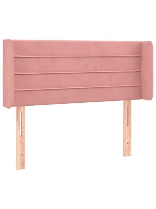 Čelo postele typu ušák růžová 83 x 16 x 78/88 cm samet