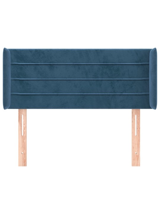 Čelo postele typu ušák tmavě modrá 93x16x78/88 cm samet