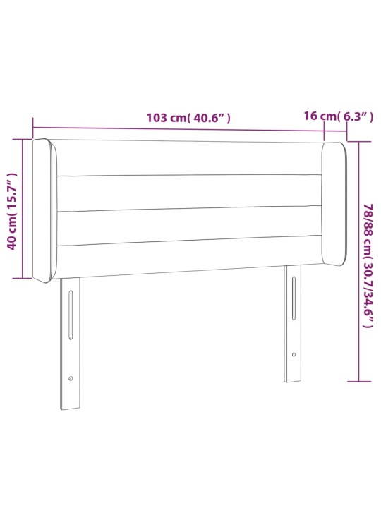 Čelo postele typu ušák tmavě zelená 103x16x78/88 cm samet