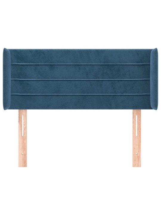 Čelo postele typu ušák tmavě modrá 103x16x78/88 cm samet