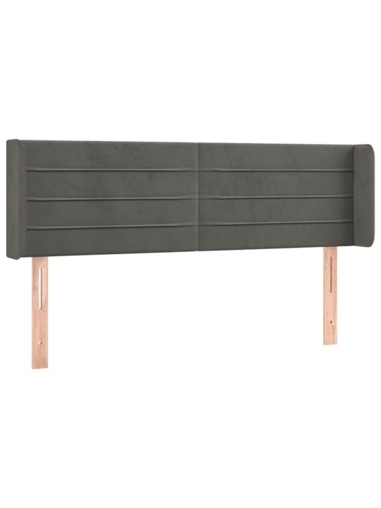 Čelo postele typu ušák tmavě šedé 147x16x78/88 cm samet