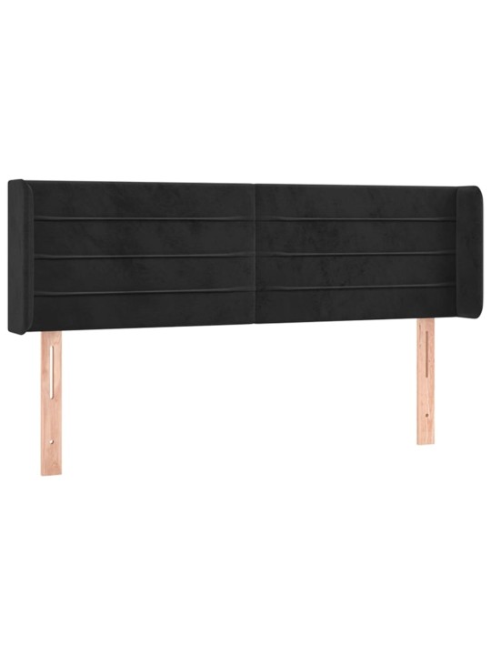 Čelo postele typu ušák černé 147x16x78/88 cm samet