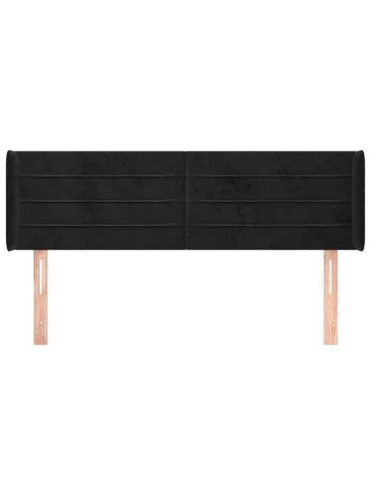 Čelo postele typu ušák černé 147x16x78/88 cm samet