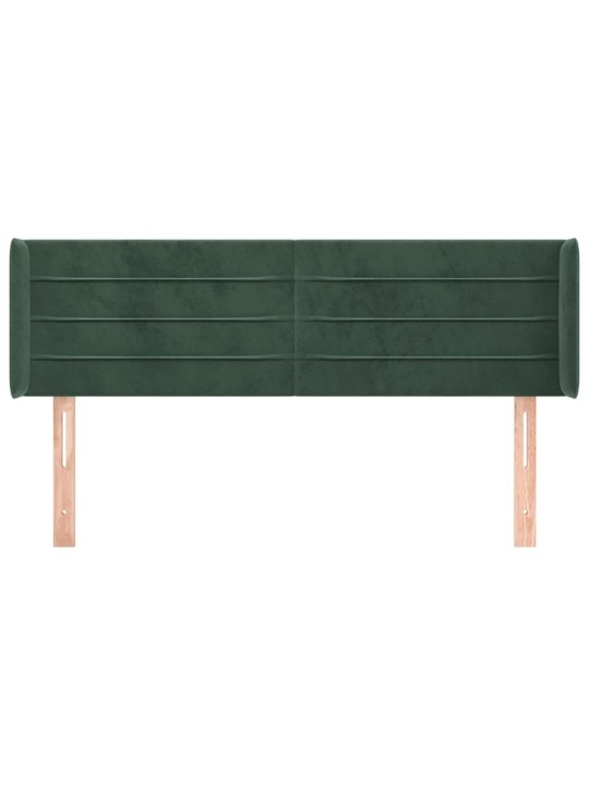 Čelo postele typu ušák tmavě zelená 147x16x78/88 cm samet