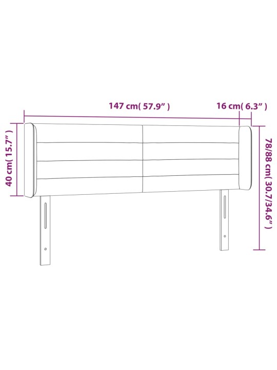 Čelo postele typu ušák tmavě zelená 147x16x78/88 cm samet