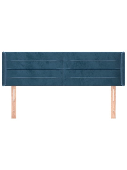 Čelo postele typu ušák tmavě modrá 147x16x78/88 cm samet
