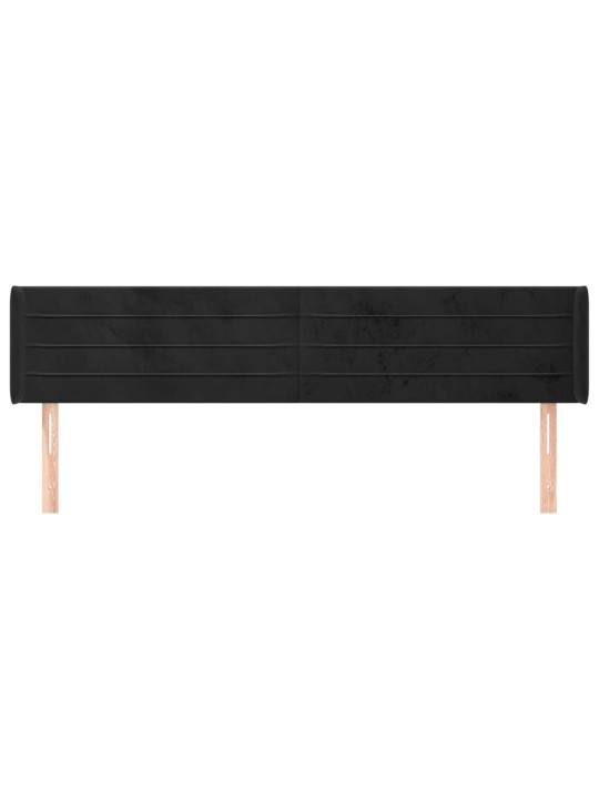 Čelo postele typu ušák černé 163x16x78/88 cm samet