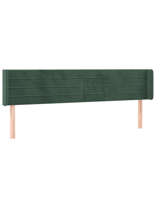 Čelo postele typu ušák tmavě zelená 183x16x78/88 cm samet