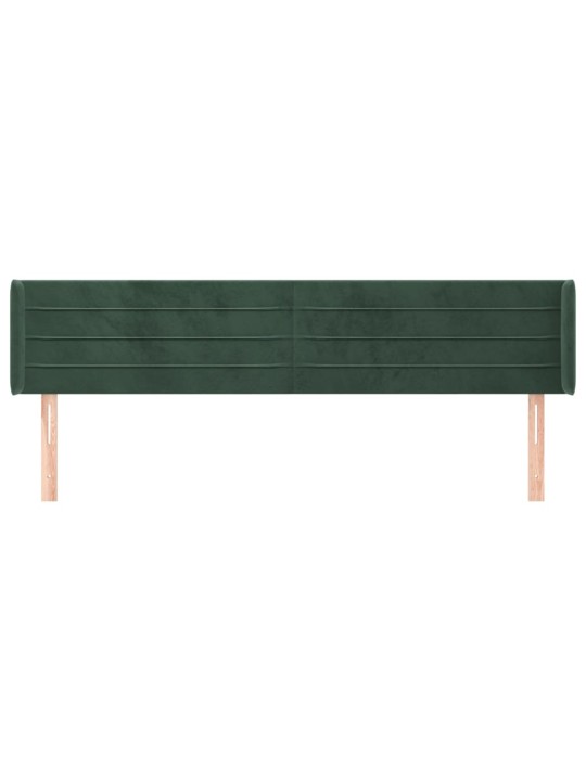 Čelo postele typu ušák tmavě zelená 183x16x78/88 cm samet