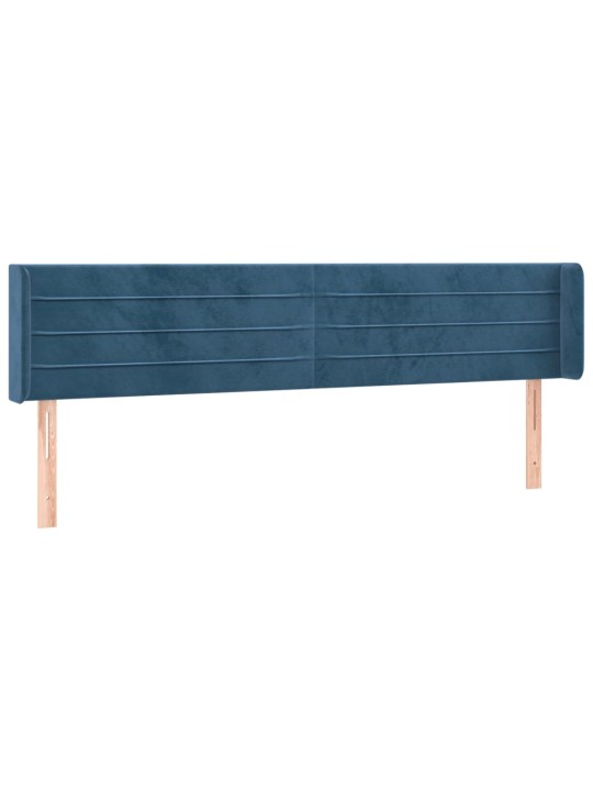 Čelo postele typu ušák tmavě modrá 183x16x78/88 cm samet