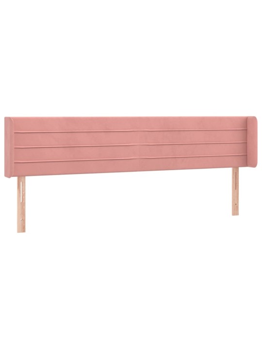 Čelo postele typu ušák růžová 183x16x78/88 cm samet