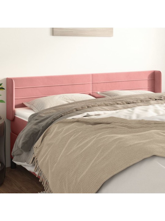 Čelo postele typu ušák růžová 183x16x78/88 cm samet